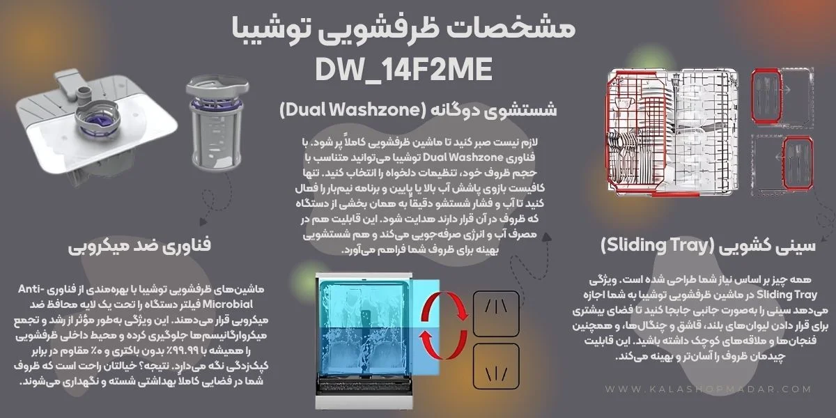 نگهداری ماشین ظرفشویی توشیبا DW-14F2ME