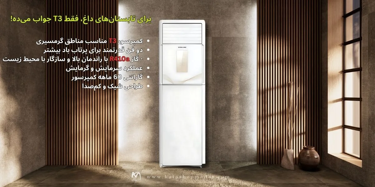 قیمت کولر گازی ایستاده جنرال گلد 36000 دو فن مدل GG-MF36000D  